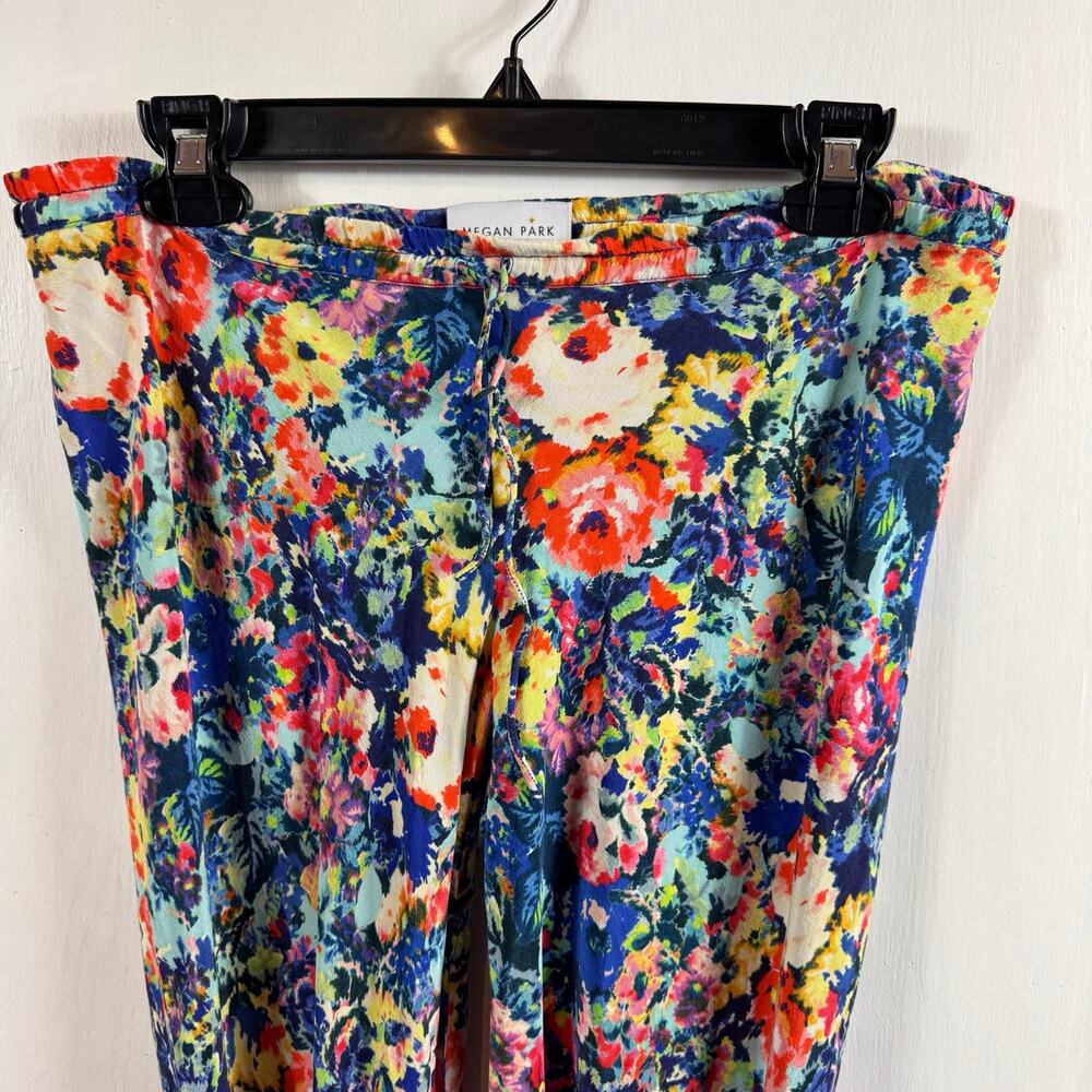 Megan Park 100% Silk Floral Drawstring Pants | Size 0 | Boho Luxe - Picture 3 of 8